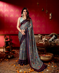 Floral Fiesta  Chanderi Satin Saree