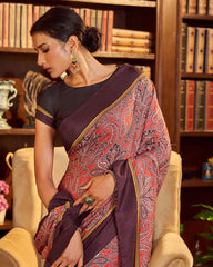 Manjistha Satin Georgette Saree | Designer Saree