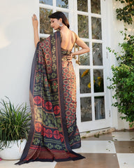 Raabta Ajrakh Chanderi Satin Saree