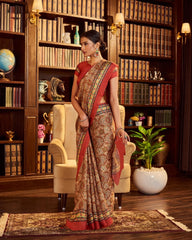 Laal Mitti Satin Georgette Saree