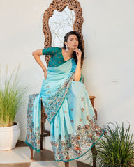 Mohini Flat Silk Saree | Designer Saree